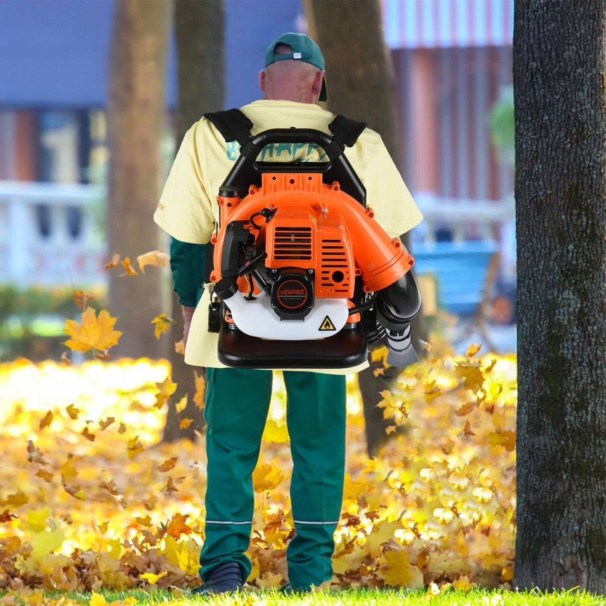 2.3hp High Performance Gas Powered Back Pack Leaf Blower 2-Stroke 63cc - 11.8x13.8