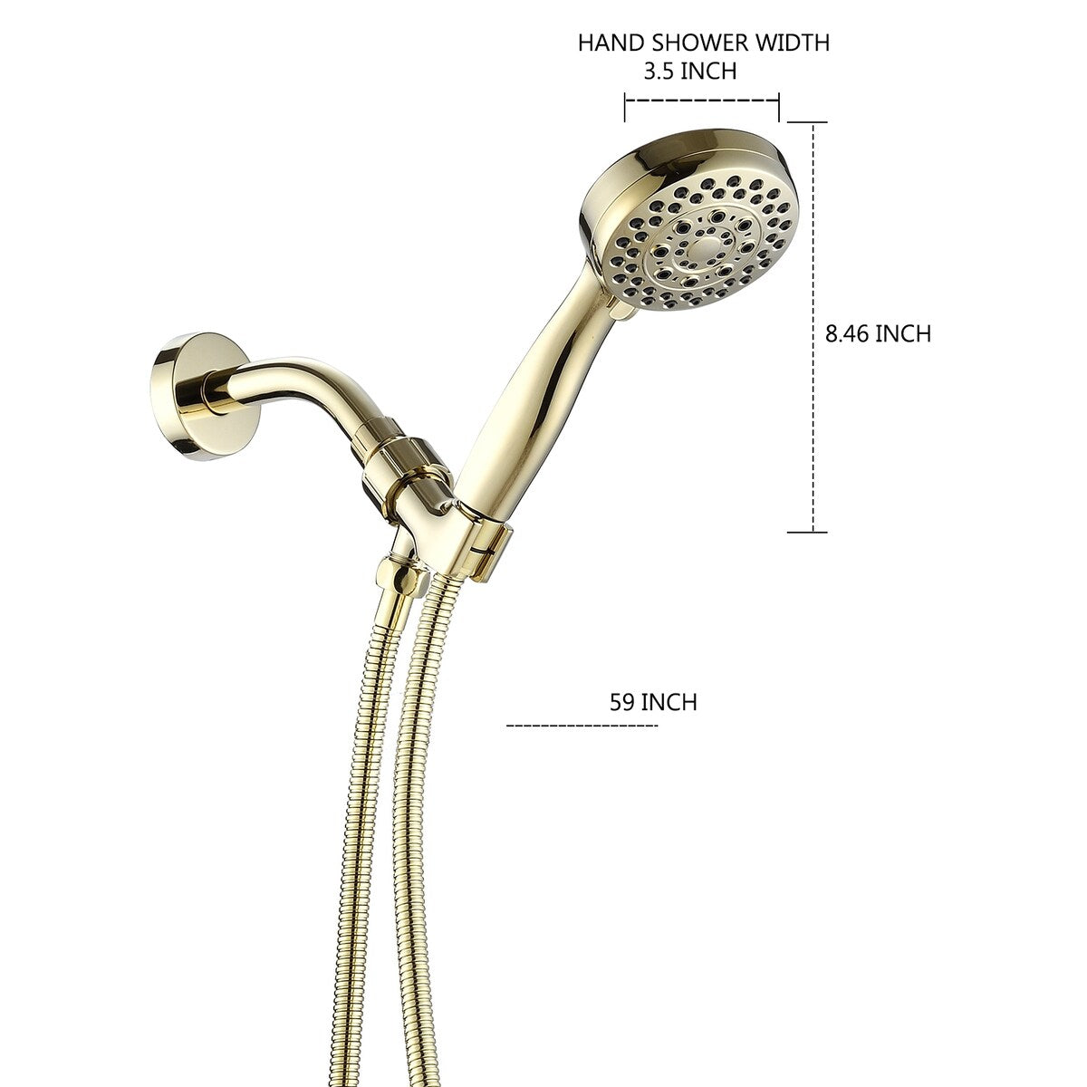 2.5 Gallon Flow Handheld Showerhead with Hose, 5 Shower Modes High Pressure Showerhead