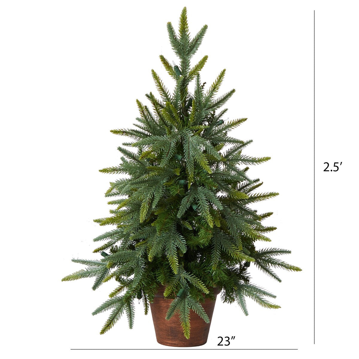 2.5-foot Christmas Tree with Planter and Clear Lights