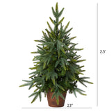 2.5-foot Christmas Tree with Planter and Clear Lights