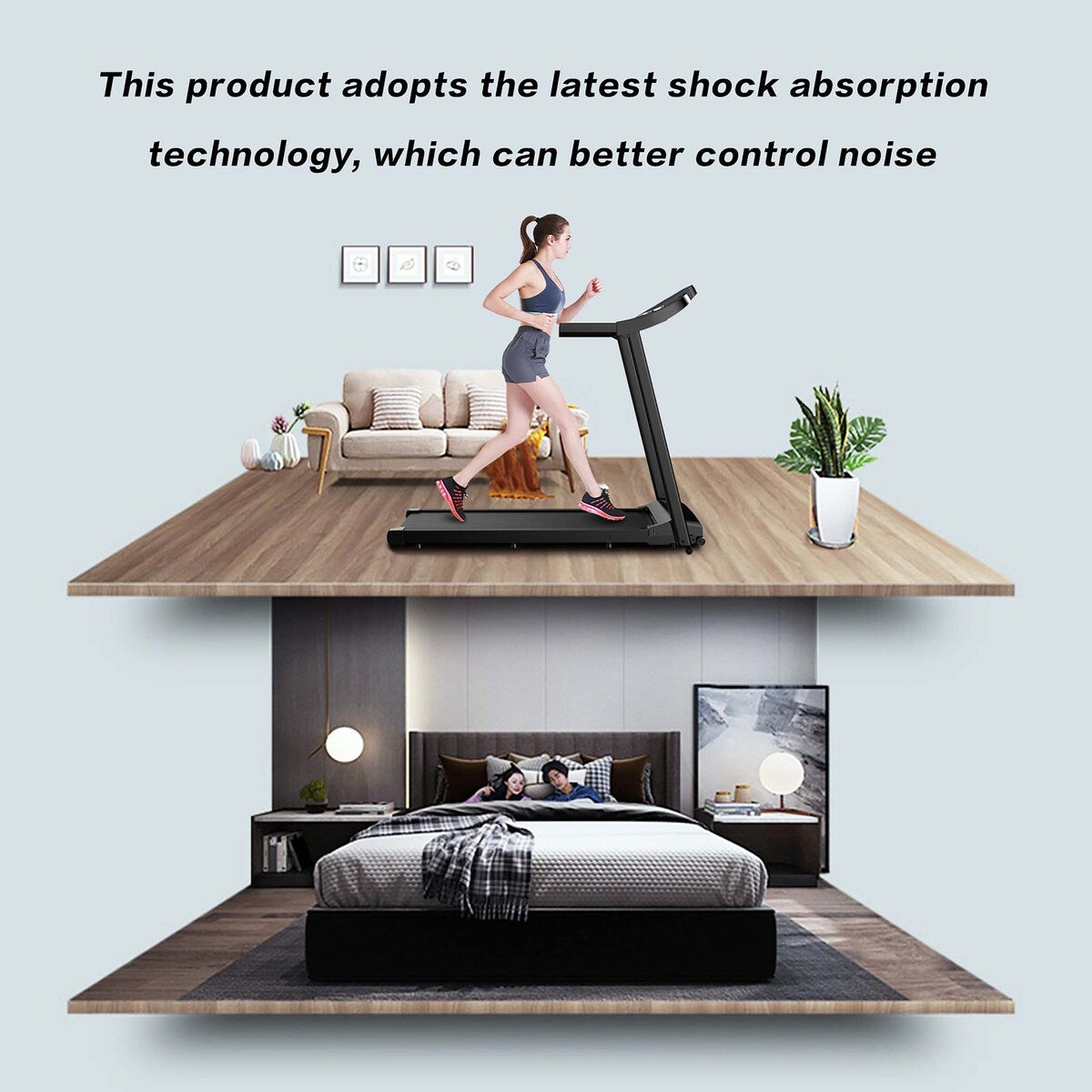 2.5HP Folding Electric LCD Display Motorized Running Treadmill