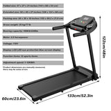 2.5HP Folding Electric LCD Display Motorized Running Treadmill