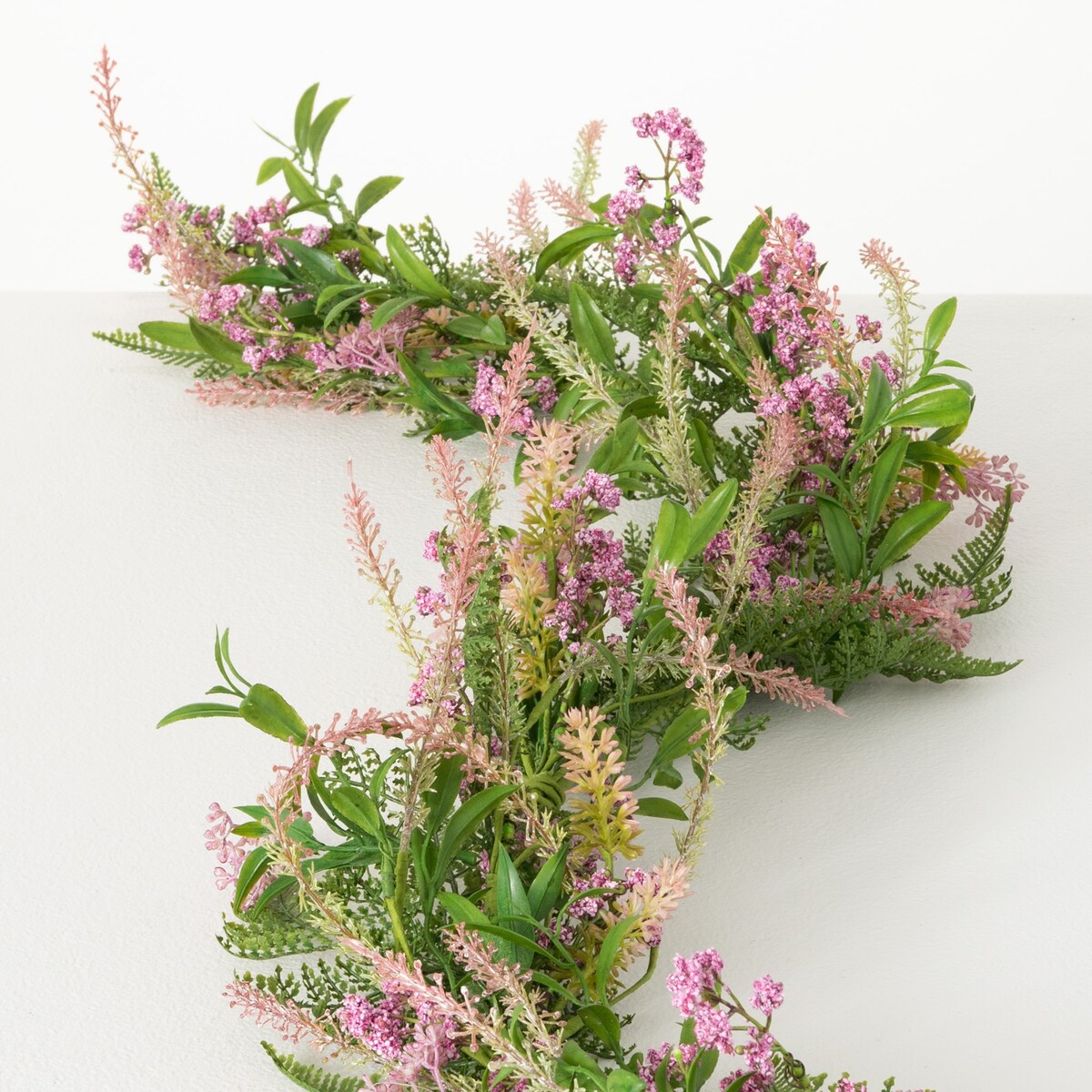 2.5"H Sullivans Leafy Blush Berry Garland, Multicolored - Green - 5'L x 5.5"W x 2.5"H