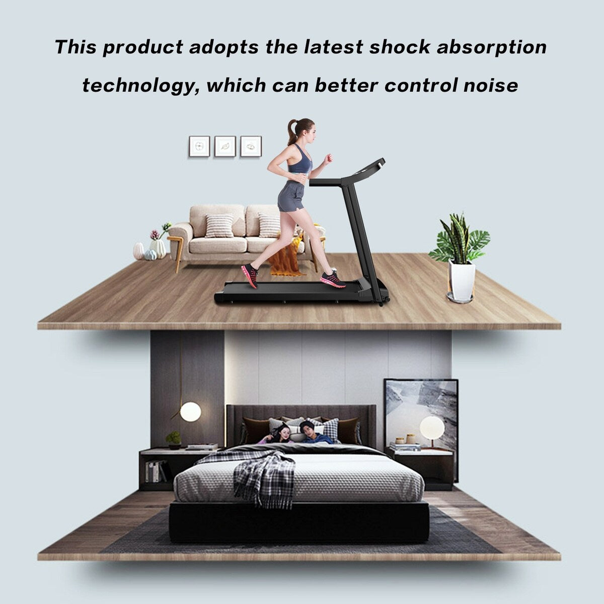 2.5hp Folding Electric Lcd Display Motorized Running Treadmill