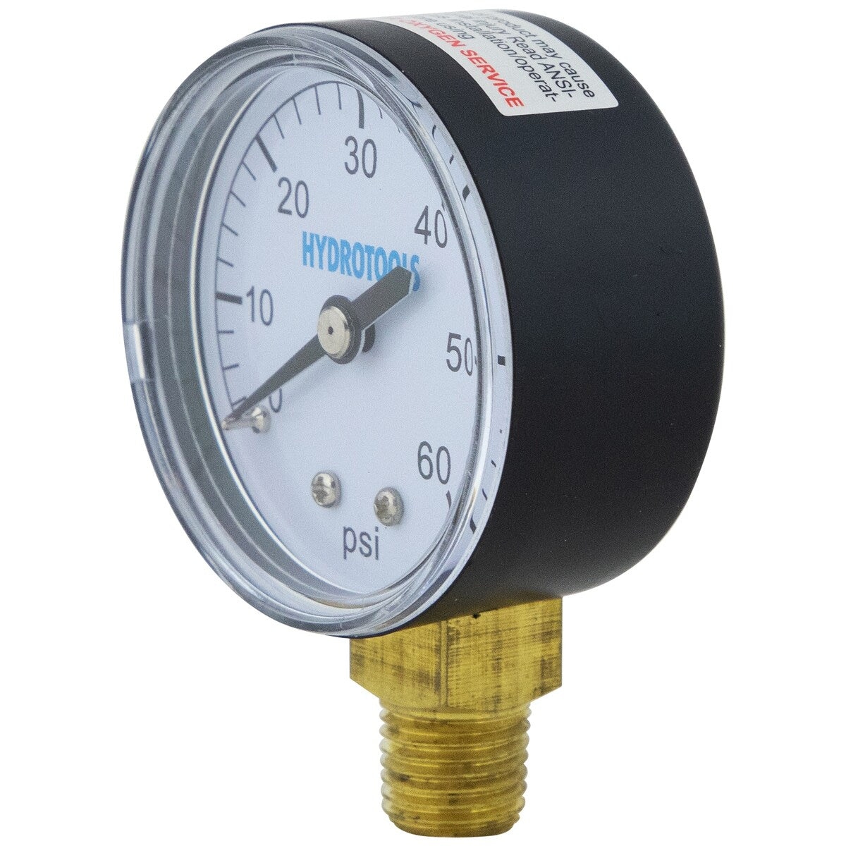 2.75-Inch Black 60 PSI HydroTools Bottom Mount Pressure Gauge Swimming Pool Filter and Pump Accessory