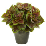 20" Coleus Artificial Plant in Green Planter (Real Touch)