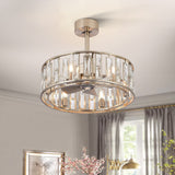 20-In Nickel Caged Ceiling Fan with Light Remote
