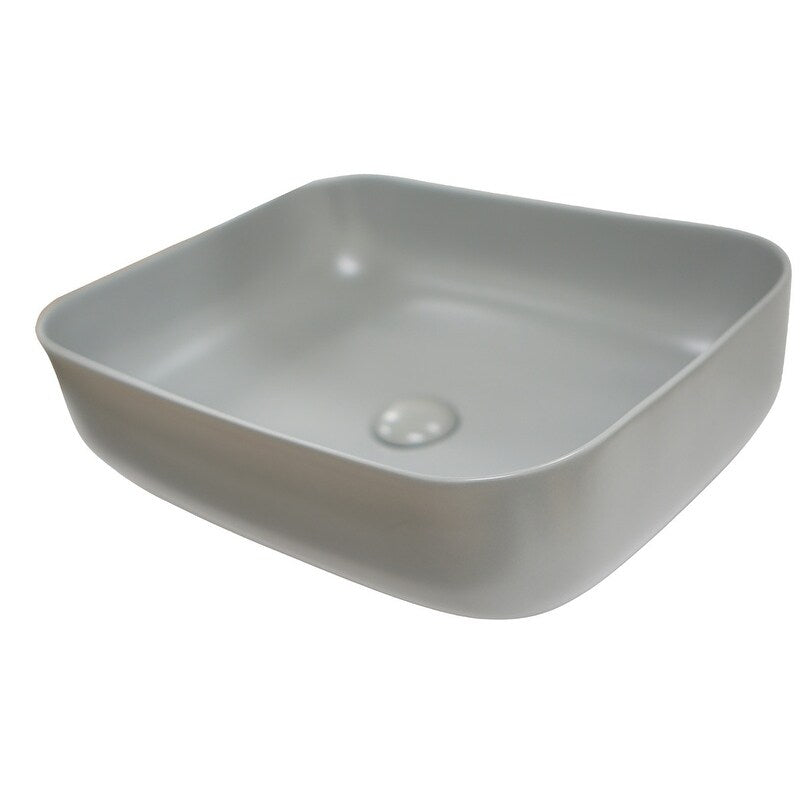 20 Inch Bathroom Rectangular Vessel Sink Above Counter Porcelain Ceramic Top Mount Art Basin With Matching Pop-up Drain