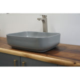 20 Inch Bathroom Rectangular Vessel Sink Above Counter Porcelain Ceramic Top Mount Art Basin With Matching Pop-up Drain