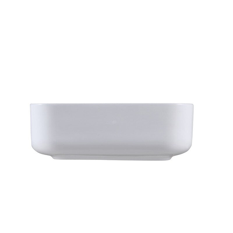 20 Inch Bathroom Rectangular Vessel Sink Above Counter Porcelain Ceramic Top Mount Art Basin With Matching Pop-up Drain