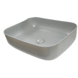 20 Inch Bathroom Rectangular Vessel Sink Above Counter Porcelain Ceramic Top Mount Art Basin With Matching Pop-up Drain