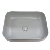 20 Inch Bathroom Rectangular Vessel Sink Above Counter Porcelain Ceramic Top Mount Art Basin With Matching Pop-up Drain