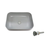 20 Inch Bathroom Rectangular Vessel Sink Above Counter Porcelain Ceramic Top Mount Art Basin With Matching Pop-up Drain
