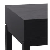 20 Inches Single Drawer Nightstand with Chamfered Legs, Black