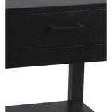 20 Inches Single Drawer Nightstand with Chamfered Legs, Black