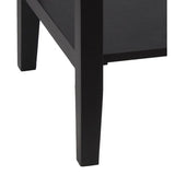 20 Inches Single Drawer Nightstand with Chamfered Legs, Black
