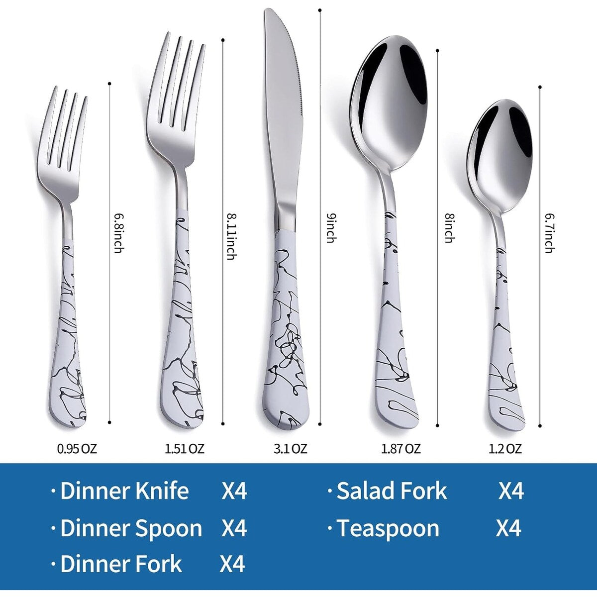 20 Piece 18/0 Stainless Steel Flatware Set