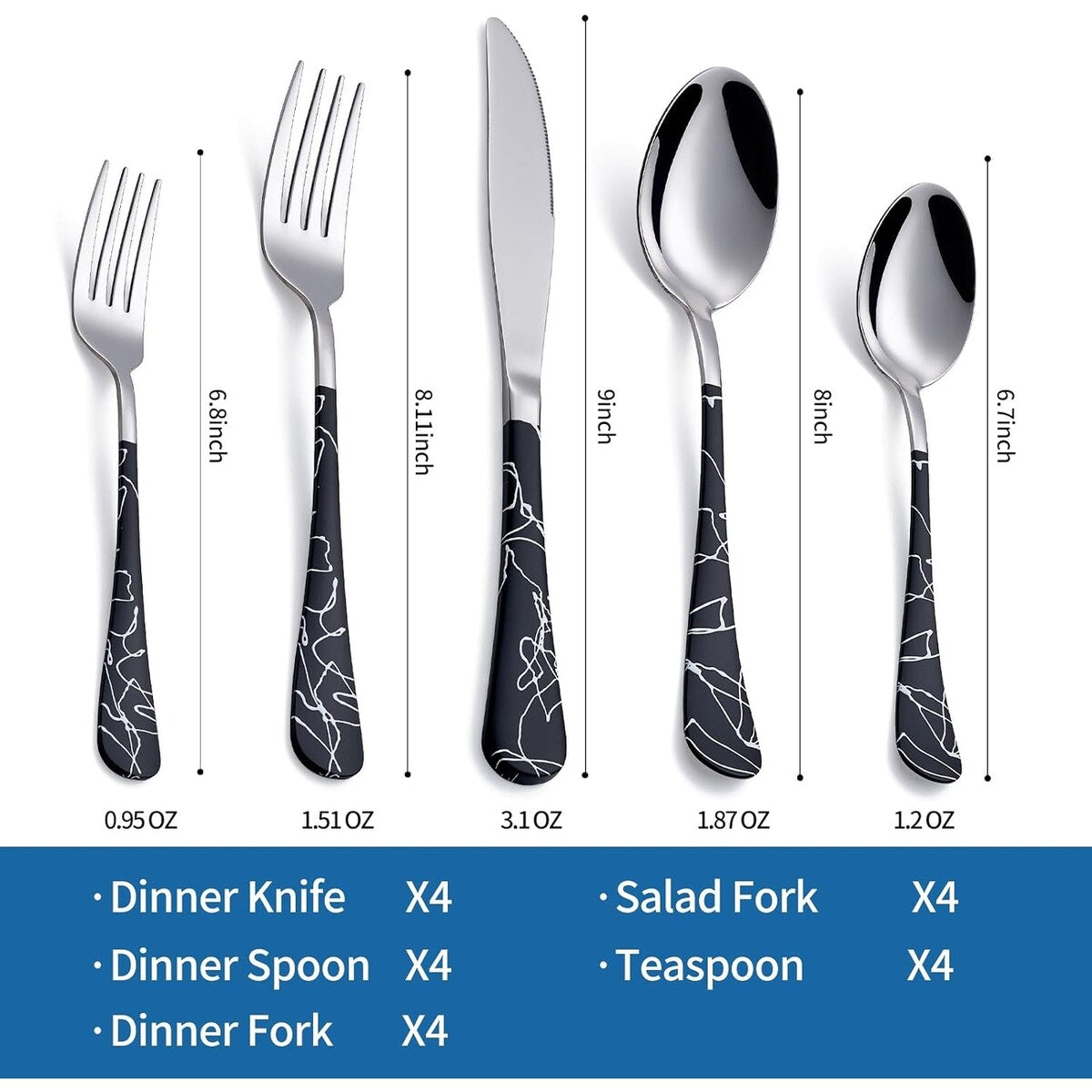 20 Piece 18/0 Stainless Steel Flatware Set