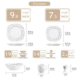 VEWEET 20-Piece White Porcelain Dinnerware Set (Service for 4)