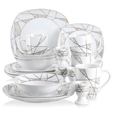 VEWEET 20-Piece White Porcelain Dinnerware Set (Service for 4)