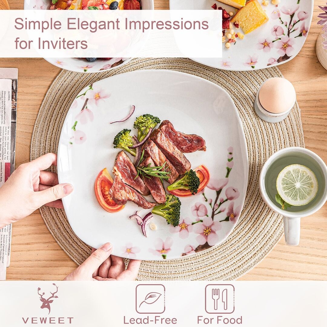 VEWEET 20-Piece White Porcelain Dinnerware Set (Service for 4)