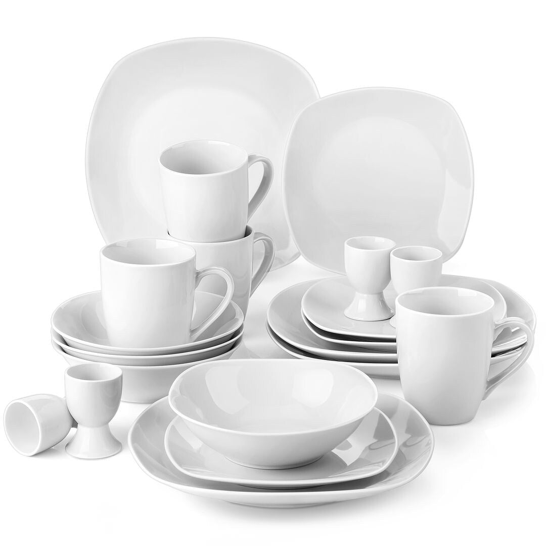 VEWEET 20-Piece White Porcelain Dinnerware Set (Service for 4)