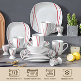 VEWEET 20-Piece White Porcelain Dinnerware Set (Service for 4)