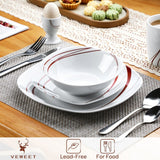 VEWEET 20-Piece White Porcelain Dinnerware Set (Service for 4)