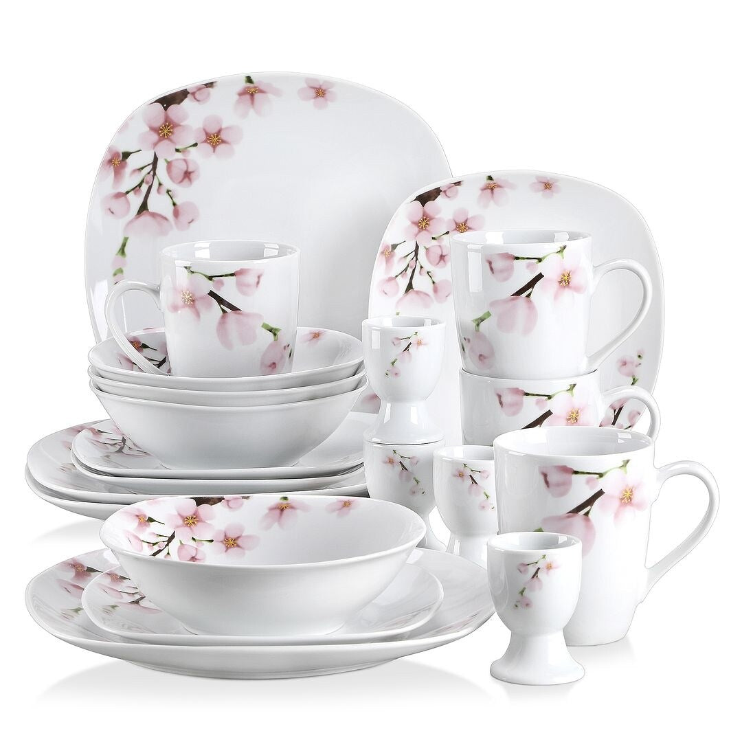 VEWEET 20-Piece White Porcelain Dinnerware Set (Service for 4)