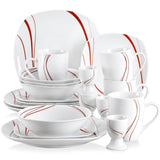 VEWEET 20-Piece White Porcelain Dinnerware Set (Service for 4)