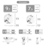 VEWEET 20-Piece White Porcelain Dinnerware Set (Service for 4)
