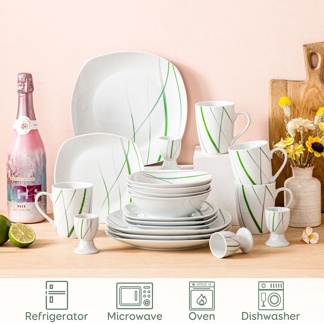 VEWEET 20-Piece White Porcelain Dinnerware Set (Service for 4)
