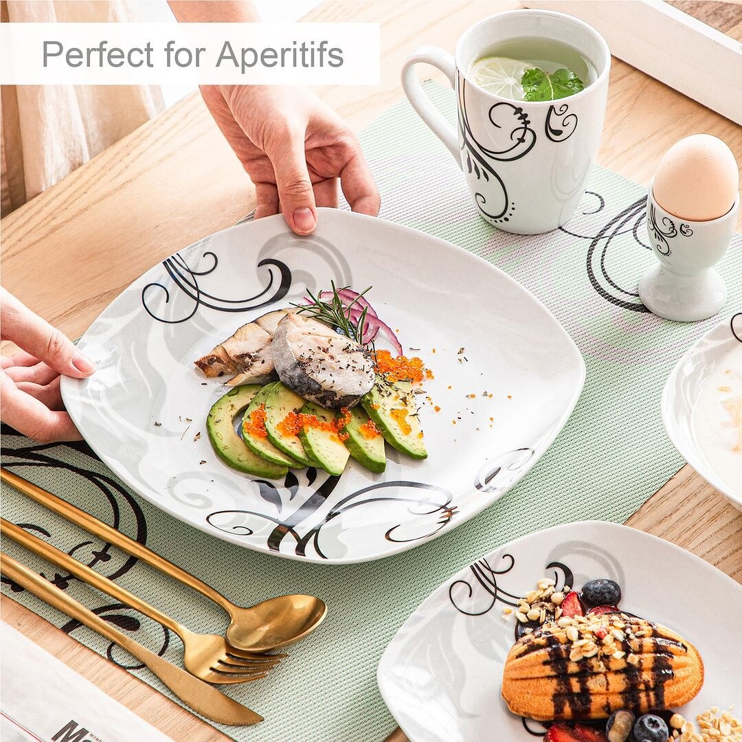 VEWEET 20-Piece White Porcelain Dinnerware Set (Service for 4)