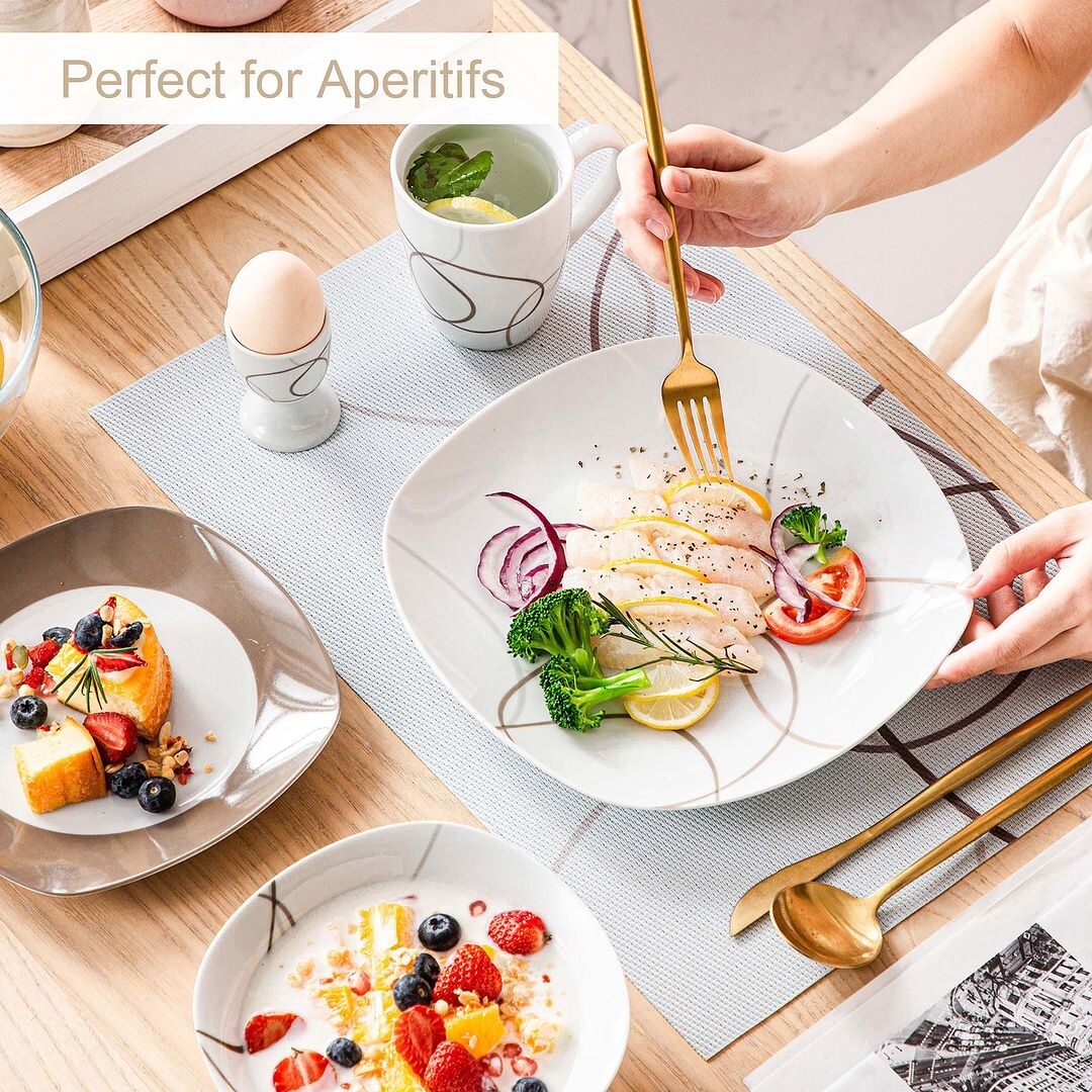 VEWEET 20-Piece White Porcelain Dinnerware Set (Service for 4)
