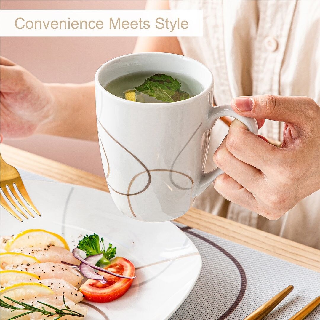 VEWEET 20-Piece White Porcelain Dinnerware Set (Service for 4)