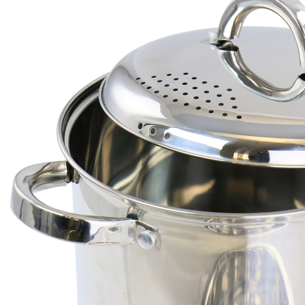 20 cup Stainless Steel Pasta Pot with Strainer Lid and Steamer Insert