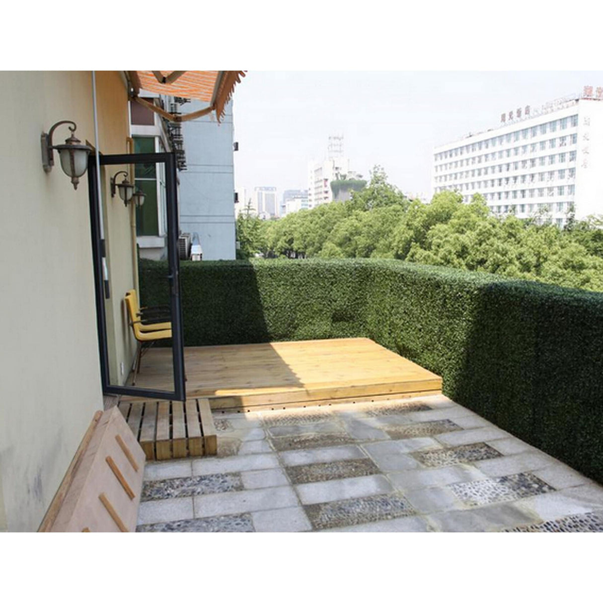 20 in x 20 in Artificial Boxwood Hedge for Outdoor Patio/Deck Privacy - Set of 8pc - Set of 8pc