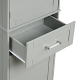 20 in. W x 13 in. D x 68.1 in. H Linen Cabinet with 2-Different Size Drawers and Adjustable Shelf