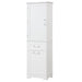 20 in. W x 13 in. D x 68.1 in. H Linen Cabinet with 2-Different Size Drawers and Adjustable Shelf
