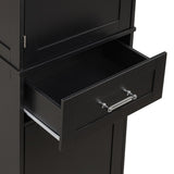 20 in. W x 13 in. D x 68.1 in. H Linen Cabinet with 2-Different Size Drawers and Adjustable Shelf