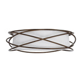 20" Industrial Bronze Metal LED Flush Mount Ceiling Light for Bedroom