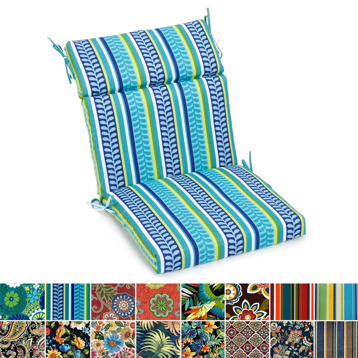 20-inch by 42-inch Three-section Outdoor Seat/Back Chair Cushion