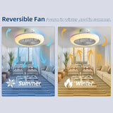 18.8 in Smart Bladeless Ceiling Fans with Alexa/Google Assistant/App Control Color Changing LED-RGB Light. - N/A