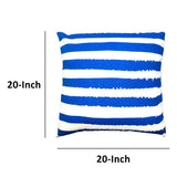 20 x 20 Modern Square Cotton Throw Pillow Printed Stripe Pattern