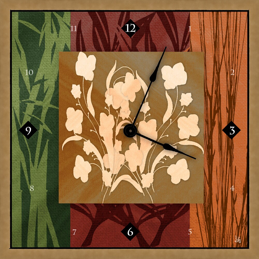 20 x 20-inch Foral Decorative Art Clock