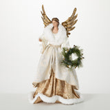 20.5"H Sullivans Vintage Gold Angel Figure, Christmas Decor, Multicolored - 12"L x 12"W x 20.5"H