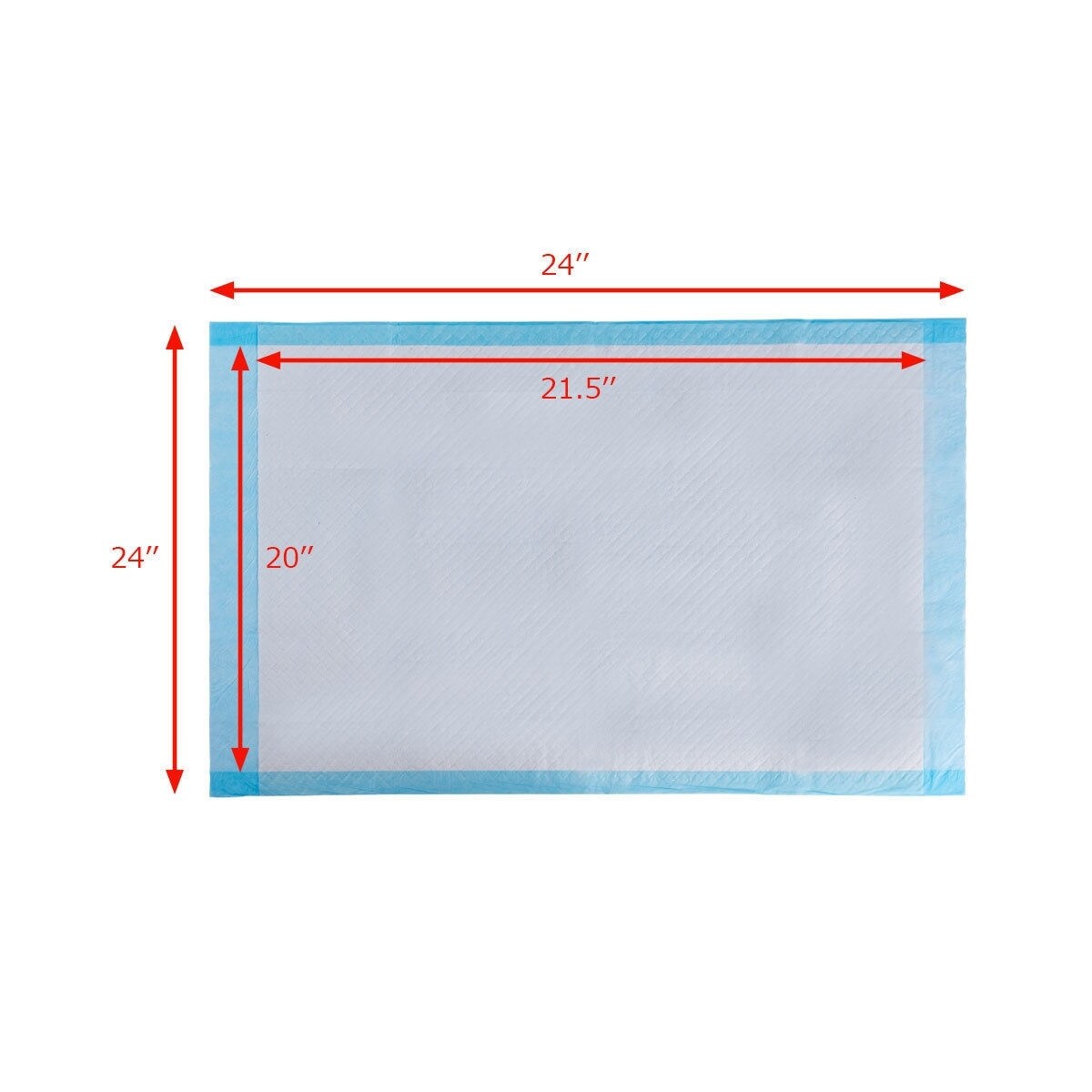 200 pcs 24" x 24" Pet Wee Pee Piddle Pad - 24" x 24"