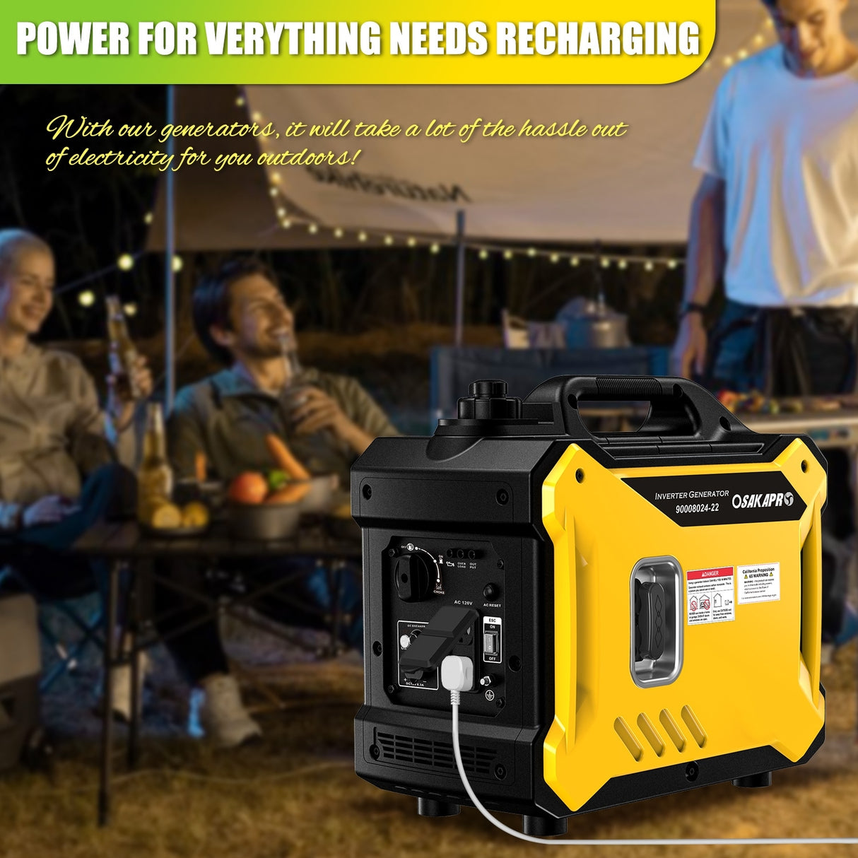 2000W Super quiet Inverter Generator, Portable Generator, Lightweight