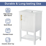 20" Bathroom Vanity with Sink, Bathroom Cabinet with Soft Closing Door