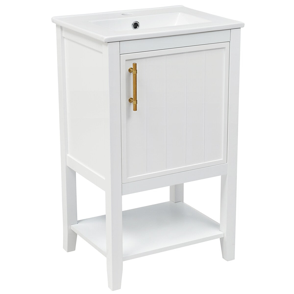 20" Bathroom Vanity with Sink, Bathroom Cabinet with Soft Closing Door